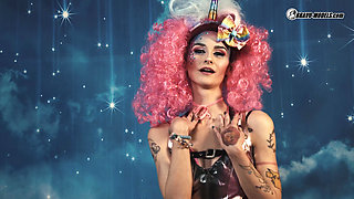 368 Adele Unicorn Colorful Latex Clothes