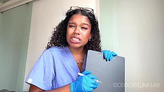 Micropenis Diagnosis Ebony Nurse Goddess Luna Law Turns Your Check-up Into Cock Humiliation, Sph, Medical Fetish, Femdom