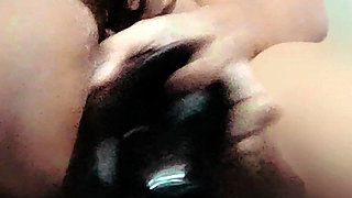 Creamy Pussy with Huge Black Dildo