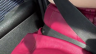 Stockings Suspender Belt Mini Skirt Without Panties and Big in Car