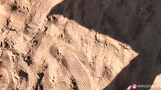 Nora Redmain - Naughty Beach Weekend Giving Head On Public Beach Trailer