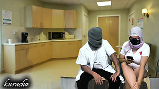 Asian Hijab Muslim sexy nurse seduce foreign doctor dick doctor eats my pussy
