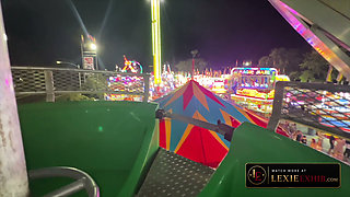 Getting Finger Fucked on the Ferris wheel with my tits and pussy out