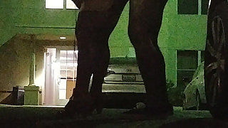 Thick BBW Wife in Lingerie in Public Hotel Parking Lot! Badblondiemonroe