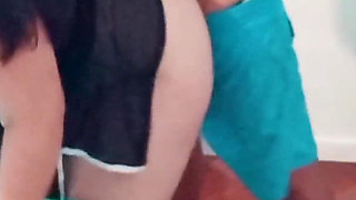 Stepson Catches His Stepmom Making the Bed - Close up Ass and Hard Fucking with His Big Black Cock