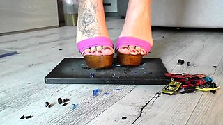 Slutty girl foot fetish with masturbation