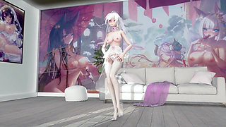 I Cannot Stop Me White Stockings Erotic Wedding Dress Striptease