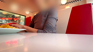 Having lunch in a restaurant wearing totaly sheer top exposing my pierced nipples and sexy boobs