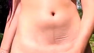 Solo shemale amateur with big tits masturbating