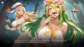 Satisfying hentai animation featuring a group of monster girls in a naughty test