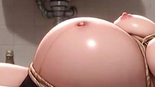 Pregnant Woman Smoking in Filthy Bathroom Bondage - Wet Pussy Desperation