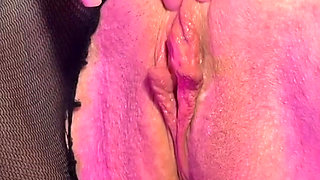 I'm Caressing My Wet Shaved Pussy Through a Hole in My Nylon Pantyhose