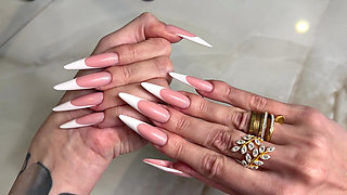 French Manicure Long Nails and Long Fingers