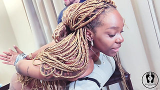 Naughty Ebony Maid Caught When She Was Using a Dildo