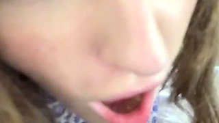 Cowgirl Sex in Car with a Creampie
