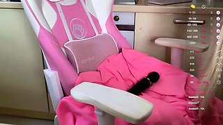 Blonde tight pussy babe solo toy fun in glamour masturbation