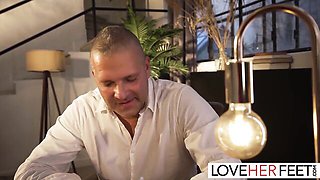Noble Vienna Black and Jake Adams at foot worship video