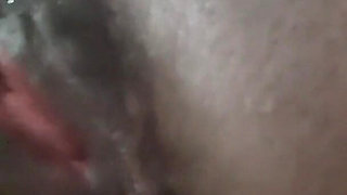 Closeup Fucking My Black Pussy with White Didlo