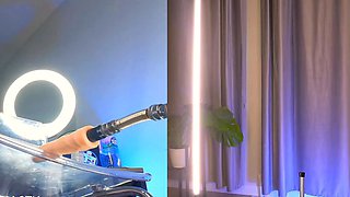 Anal Machine Fuck in Pink Lingerie