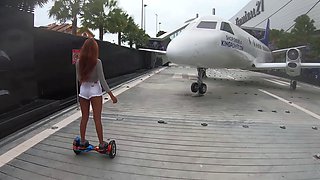 Hoverboard fun with big ass Thai GF and horny sex once home