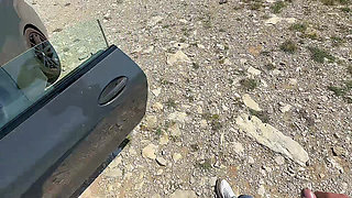 Rough Outdoor Fuck on the Car in Montenegro- Sexy Brunette Latina Show Extreme Blowjob and Fuck Doggy Style in POV
