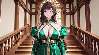 From Sun-drenched Balconies to Starry Terraces, She Wears a Stunning Green Halter Gown That Screams Elegance and Tease.