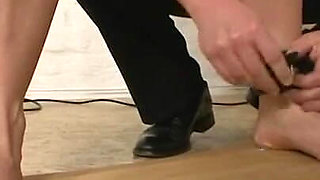 Humiliating hanging whipping tits pinching