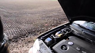German Amateur Couple Gets Naughty in Public - Car Trunk Blo