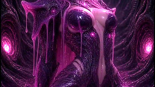 Pink anime 3d slime elf in armor
