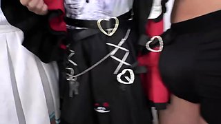 Group sex hardcore double blowjob swallowing cum