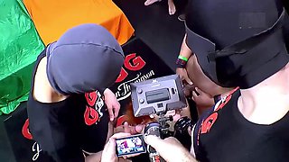 Horny cougar Dirty Mary gets wild with a gang bang and gives pleasure to multiple partners