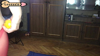 Compilation - Backstage and Funny. Part 8 - Christmas milf, dildo, ropes, and tangerines - Lovessie