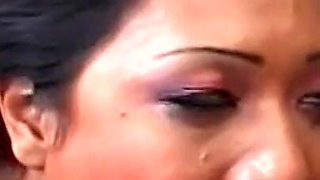 Latina Girl Eats a Big Black Cock Too Huge for Her Mouth