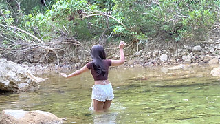 My Stepsister Gets Really Horny and Ask Me to Fuck Her in the River