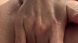 Oiled Blonde Big Tits MILF Sensual Massage by Window Ends with Massive Multiple Squirts