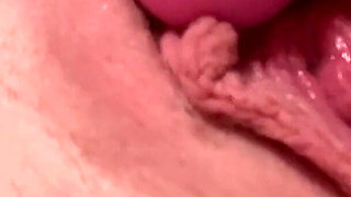 Closeup of Playing with My Big Pussy Using Clit Vibrator