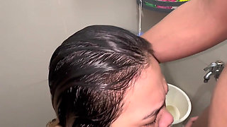 Filipina loves cum swallow while having public comport room!