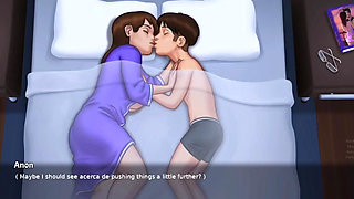 Stepmom and stepson making love under the covers - Summertime Saga