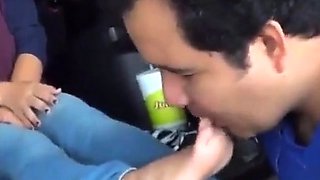 Foot Fetish Fun in the Car with My Amateur Slave