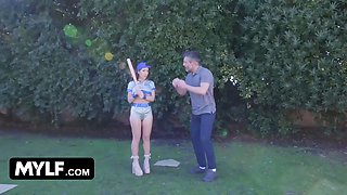 Huge boobed russian Bianca Burke wants to learn to have fun baseball, the good ol us pastime - mylf