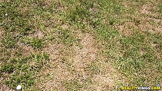 Blonde girl outdoor blowjob video