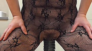 Amateur Wife Riding a Huge Dildo and Squirting