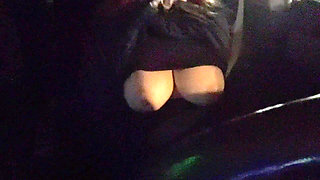 Italian Horny Big Tits Artemisia Love Driving Around at Night and Showing Her Big Juicy Boobs for You