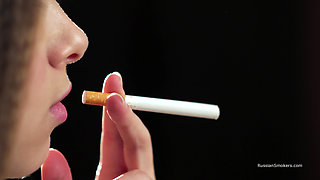 Ultra HD Russian Beauty Smoking Cigarette Seaside