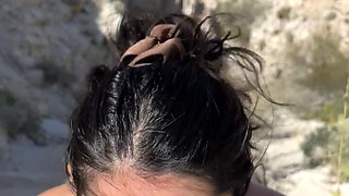 Outdoor Blowjob While Hiking in the Desert - Amateur Wmaf - Cum in Mouth Public BJ Swallow