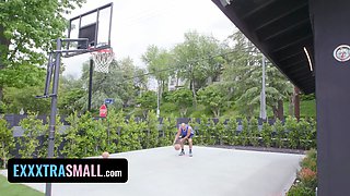 Hot stunner with natural Hairy Pussy gets her pussy packed up by her basketball coach - exxxtra petite