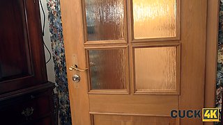 Cuck4k. babe with Tight Pussy is exposing on stranger's knob in front of her hubby