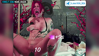 Redheads hot cosplay with multiple orgasms
