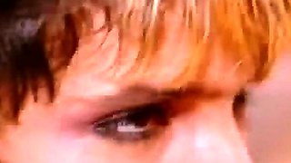 Blonde tight pussy babe solo toy fun in glamour masturbation