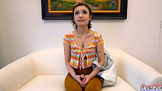 Wendy Inked Brunette Coed Audition Toys Rimjob and Greedy Swallow!